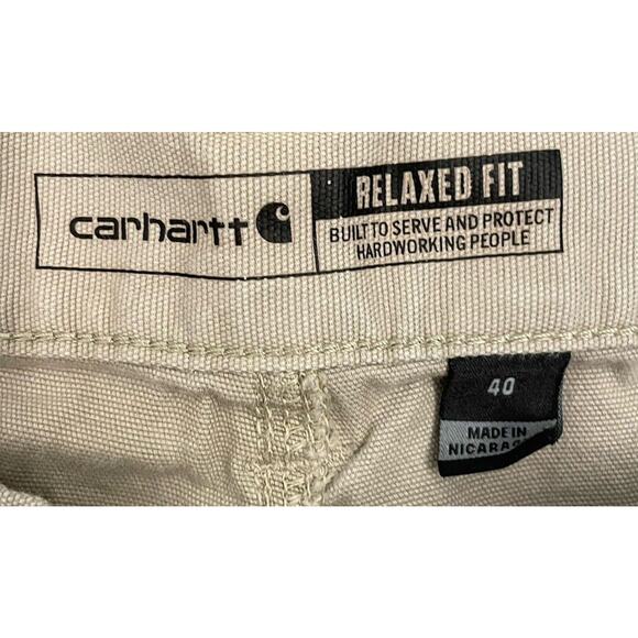 Carhartt Mens Relaxed Fit Canvas Utility 9” Work Hiking Shorts Rugged Flex - Picture 2 of 6